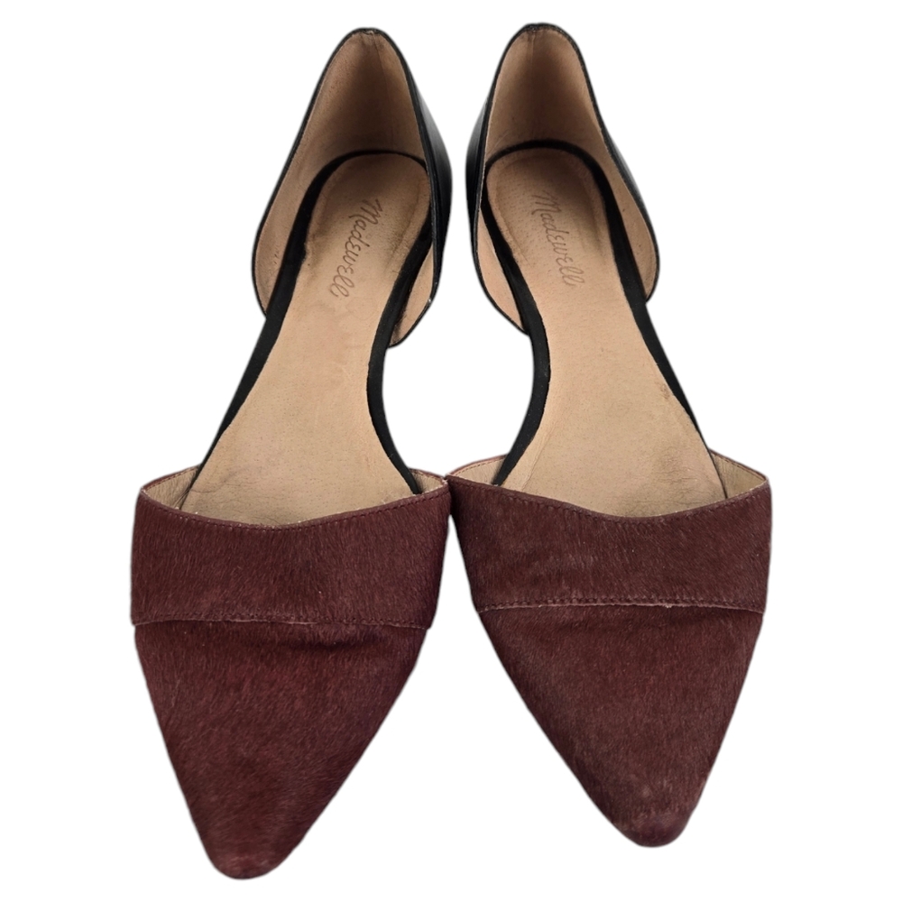 Madewell D'Orsay Red Calf Hair/Black Leather 9.5